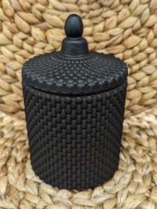 Basket Weave Matte Black Candle